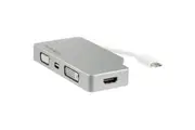 StarTech.com USB C Multiport Video Adapter 4K/1080p - USB Type C to HDMI, VGA, DVI or Mini DisplayPort Monitor Adapter - Silver