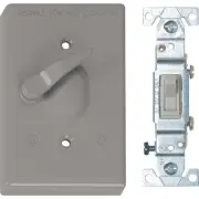 Southwire Single Toggle Vertical Mount Gray Weatherproof Cover with 3-Way Switch