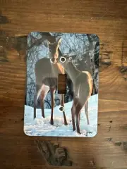 New! Deer In A Forest Light Switch Cover Single Toggle Metal