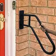 Outdoor handrail Wall Mount, Garage Railing with Matte Black Finished, Grab Bars for Garage, Porch, Garden 1 to 3 Steps Stairs(Dia 1" Iron Pipe, 28.7" Length)