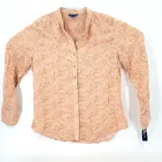 Pendleton Plus Women's Pink Print Long Sleeve Blouse Shirt Size XL Rayon NWT