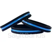20 Thin Blue Line Wristbands - Police / Law Enforcement Awareness Bracelet Bands