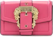 [Versace] COUTURE FUCHSIA CROSSBODY BAG WITH GOLD BAROQUE LOGO BUCKLE AND ADJUSTABLE SHOULDER STRAP 74VA4BFCZS585, Fuchsia