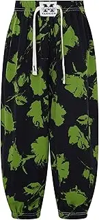 [HULIJA] Colorful Harem Pants for Girls Smocked Waist Comfy Loose Yoga Dance Sports Hippie Beach Trousers Sweatpants