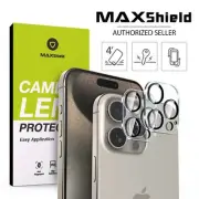 MAXSHIELD For iPhone 16 15 14 13 12 Pro Max Camera Lens Tempered Glass Protector