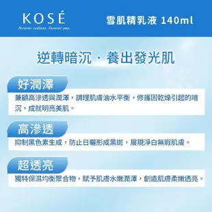 【KOSE 高絲】雪肌精乳液140ml 一般型/極潤型(銀雪森林版)