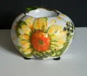 Pumpkin Candle Holder Hand painted & decoupaged with napkins by me