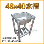◆鈦賀餐飲設備◆  48X40水槽 白鐵水槽