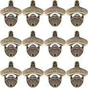 12 PCS Bottle Opener Wall Mounted Vintage, IT'S FIVE O'CLOCK SOMEWHERE Post Mount Beer Bottle Cap Opener Bulk for DIY