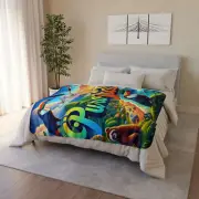 Pura Vida Costa Rican Vacation Fleece Sherpa Blanket