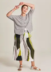 [TS] Taking Shape Linen Quartz Crop Pant Size 18 in Print - Plus Size Women's Clothing Print