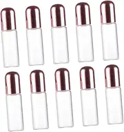 CTIRCHIU 10Pcs Refillable Glass Roller Bottles with Lid Transparent Essential Oil and Perfume Containers Travel Friendly Durable Design for Fragrance Storage