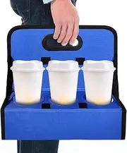 Travel Drink Carrier, Portable and Foldable Drink Caddy with Handle for Delivery Drivers, Travelers and Everyday Use（Blue）