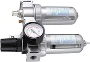SFC300 3/8'' Air Compressor Filter Regulator, Air Pressure Regulator Accessories, Moisture Water Trap Cleaner Separator Tool with Gauge for Protecting Air Tools