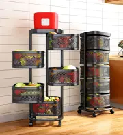 Joybos® Rotating Multi-Layer Kitchen Metal Shelf with Wheels