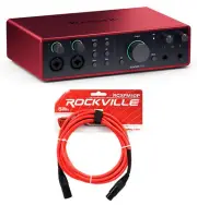 Focusrite SCARLETT 16I16 4G 4th Gen 24-bit 192 kHz Recording Interface+XLR Cable