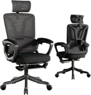 Ergonomic Office Chair - Adjustable Mesh, Lumbar Support, High Back, Reclining