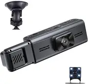 3 Cameras Dash Cam Parking ing Clear Car Rearview Mirror Car Video Recording Camcorder Wide Angle Car Camera Recorder WiFi c ection Auto Safety Driving Recorder Black One Size