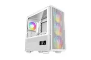 DeepCool R-CH560-WHAPE4D-G-1 CH560 Digital White Mid-Tower Tempered Glass Case, Dual Status Display