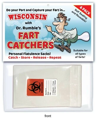 WISCONSIN FART CATCHERS - Butt Bags - Joke Funny Prank Birthday Present Gift