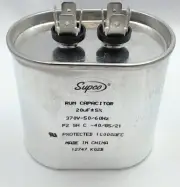 Run Capacitor, Oval, 20 Mfd., 370 Volt, CR20X370