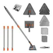 New 2 In 1 Baseboard Cleaner Mop with Extendable Handle & 8 Mop Pads