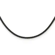 Stainless Steel Chisel 3mm Genuine Leather Weave 18 Inch Necklace