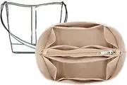 [XIAOYIBAIHUO] Celine Bag Organizer with Polyester Sleeve, Triumph Compatible, Handbag Organizer, Lined Wallet Organizer, Beige, S