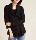 Maeve by Anthropologie Addie Ruffle Hacci Cowl Sweater in Mauve Size Small Top