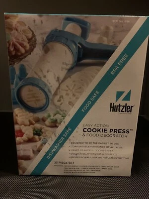 HUTZLER Cookie Press & Food Decorator Easy Action 23-Piece Set, New / Opened Box