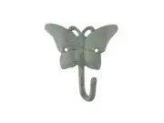 [Pack Of 2] Antique Seaworn Bronze Cast Iron Butterfly Hook 6""