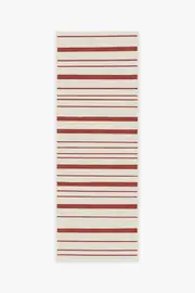 75' x 215' | Machine Washable Runner Rug | Kid & Pet Friendly | Indoor Rug | Hudson Stripe Red Rug | Ruggable