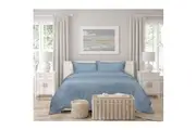 Algodon Romy Cotton Quilt Cover Home Room Bedding Set Pillowcase - Blue