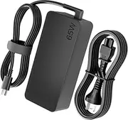 65W USB-C/Type C USB C Laptop Charger Adapter for Lenovo Yoga Chromebook Series, Thinkpad t480, Yoga C930-13, S730-13, ThinkPad X1 Carbon, Type C Power Adapter HP Series with AU Power Cord