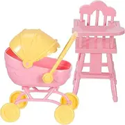 Baby Doll High Chair Toy Set of Toy Strollers for Boys and Girls Miniature Baby Carriage Play Stroller Doll High Chair Safe
