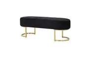 Noori Bench Chair Black Velvet