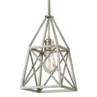 Z-Lite 447MP Silver Trestle 8"W Cage Mini Pendant