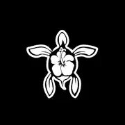 AGL Hibiscus Turtle Decal Sticker | 5.2-Inches by 5-Inches | Premium Quality White Vinyl Turtle Decals for Car