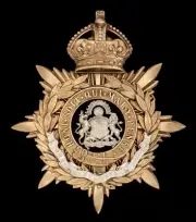 Kings Crown The Manchester Regiment Blue Cloth Officers Helmet Plate