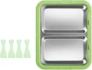 Dickly Ice Cream Maker Ice Cream Pan DIY Multifunction Household Family Hands on Activities Easy to Clean Frozen Yogurt Rolls Tray, Green No Lid