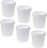 GANAZONO 6Pcs Handheld Water Bucket Portable Plastic Buckets with Lids for Household Use Beach Container Easy to Clean Versatile Storage