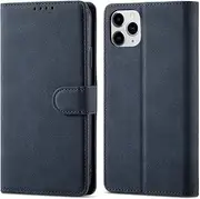 YocoverTech Case for iPhone 11 Pro Wallet Case,for iPhone 11 Pro Case[5.8"] Retro Matte PU Leather Wallet Flip Cover with RFID Blocking Card Slots Magnetic Closure Kickstand Cover-Navy Blue