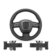 DIY Smooth Embossed PU Leather Car Steering Wheel Cover for Audi A3 A4 A5 A8 Q7