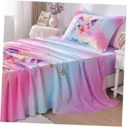 Size Sheet Set 3 Piece Kids Bed Sheets Set for Girls Kids Twin Rainbow Unicorn
