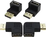 ECSiNG 4Pcs DP Male to Female Adapter Set Angled Display Port Adapters 90 Degree and 270 Degree DisplayPort Convertor Accessories for DVD Players TV Boxes PCs
