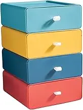 iplusmile 4Pcs Stackable Drawer Storage Boxes for Desk Organization Lightweight Desktop Drawers for Office Home Use Material