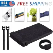 200PCS Reusable Cord Organizer - Black Hook & Loop Wire Cable Straps