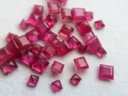2-3.5mm Ruby Mozambique Princess Cut Stone Natural Gems For Jewelry (5Pcs To 10)