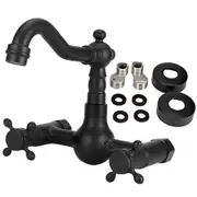 Copper Wall Mounted Bathroom Faucet Dual Handles Bathtub Hot Cold Water Mixer TapB Type Gourd Shaped Short Type