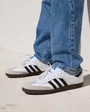 [adidas] adidas Men's Samba Adv Shoes in White/Core/Black Size 4 4 White/Core/Black